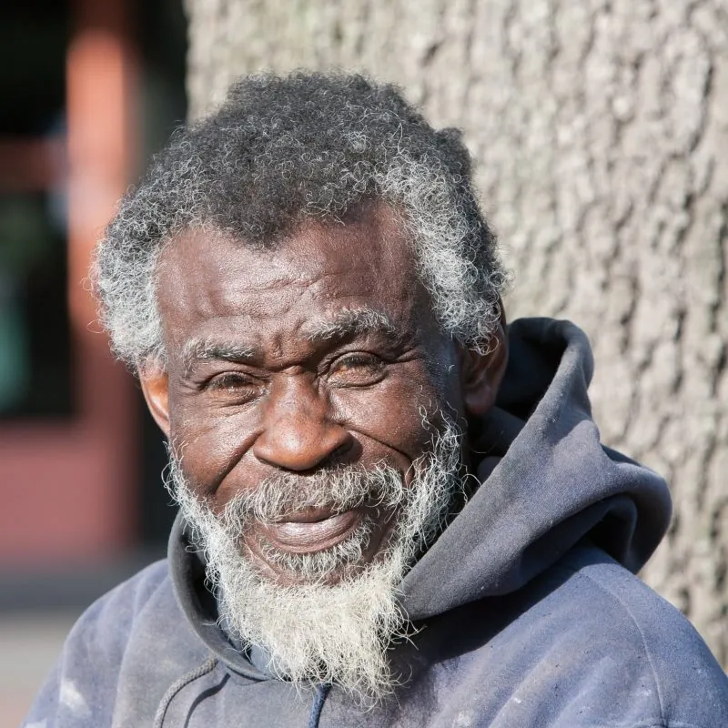 Older homeless man